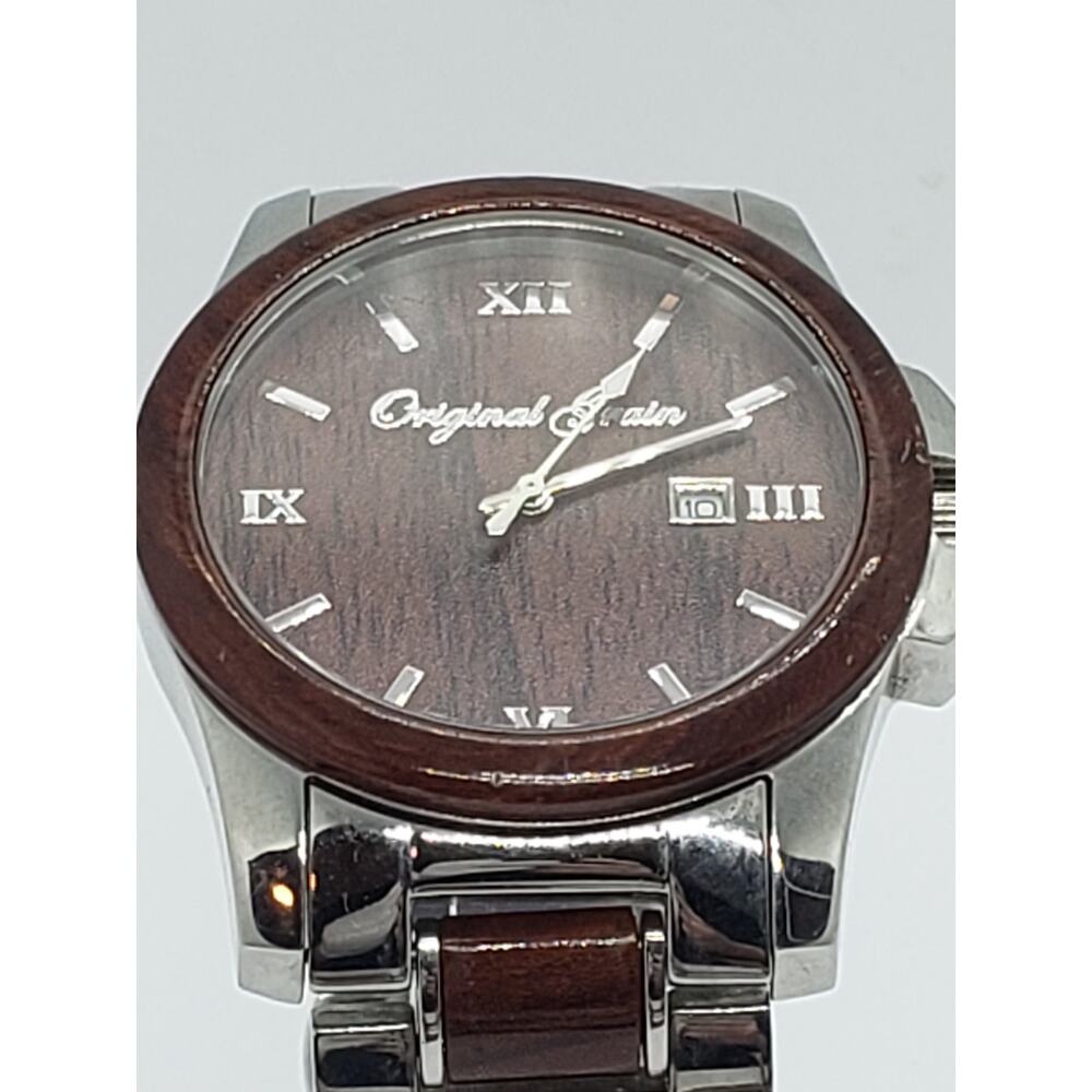 Original Grain Men's Stainless Steel Wood Watch